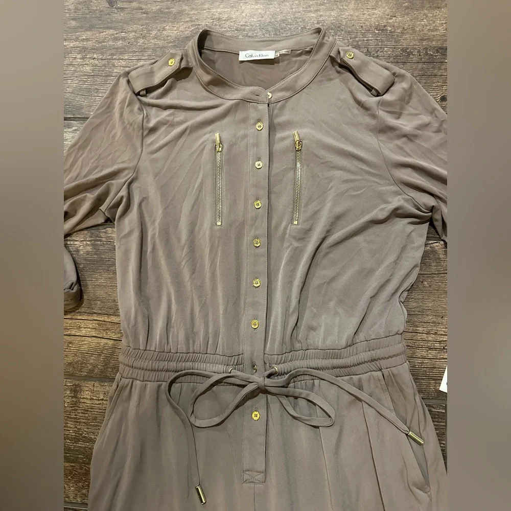 NWT Calvin Klein Taupe Jumpsuit - Picture 4 of 9